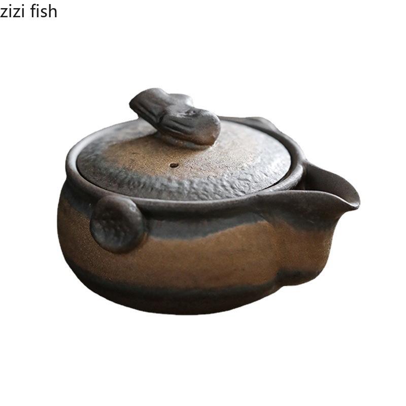 Vintage Ceramic Teapot Hand Held Teapot Single Pot Tea Infuser Filter Pot Afternoon Tea Brewing Utensils Teas Making Tools