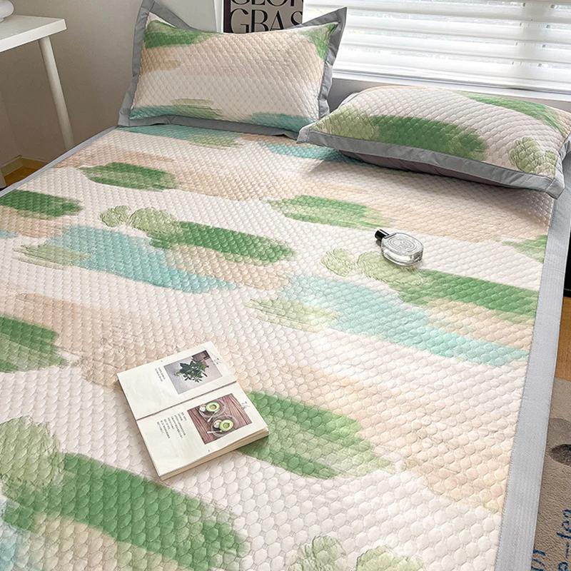 New Ice Beanie Washable Ice Silk Summer Printed Single Soft Summer Sleeping Mat