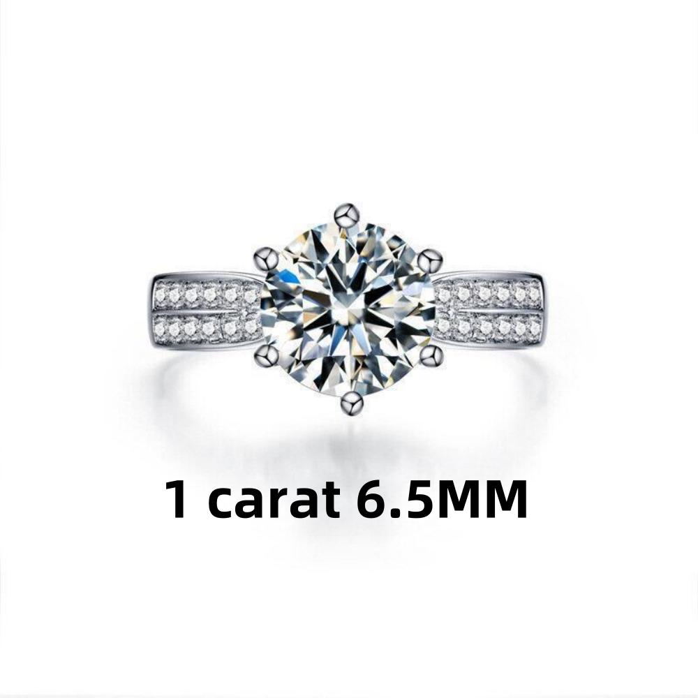 Copper Ring Claw Inlaid Imitation Moissanite Diamond Women'S Elegant Simple Luxury Jewelry Ring Accessories