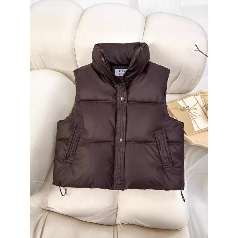 

Куртка-жилет из хлопка для женщин M темно-коричневого