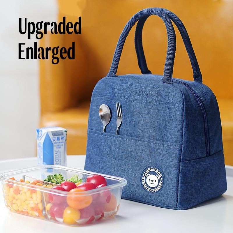 Insulated Lunch Box for Students and Office Workers, Waterproof and Anti-Oil Handbag with Large Capacity and Aluminum Foil Lining