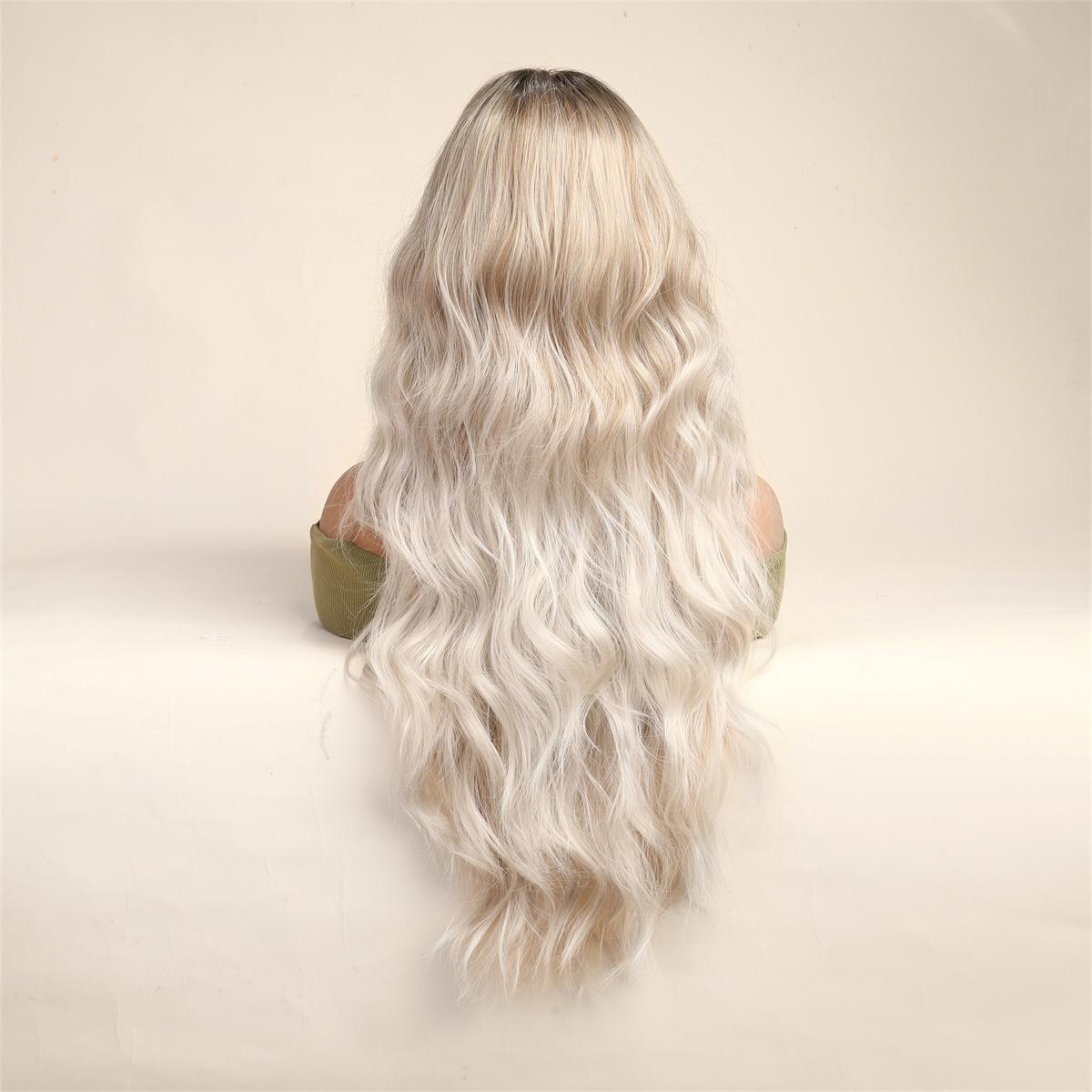 ALAN EATON Омбре оранжевый синтетический парик для женщин Длинные волнистые вьющиеся — фото 4