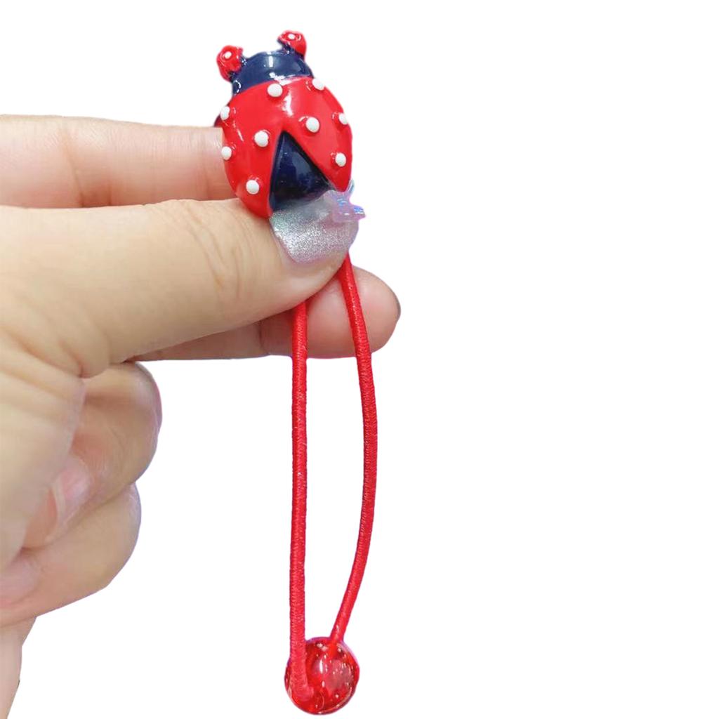 Cartoon Red Ladybug Shape Hair Rope/ Hair Clip Sweet Headdress Hair Rope Cute Red Ladybird Shape Hair Clip for Women