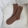 Dui Dui Women's Double-needle Winter Thickened Warm Mid-calf Women's Socks Solid Color Versatile Plush Socks