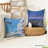 HHiroshi NNagai Cushion Cover Natural Linen Organic Fabric DoubleSided Printing Couch Pillow Covers Home Decor