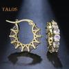 1 Pair Women Huggie Earrings Cubic Zirconia Round Shape Small Hoop Earrings Party Prom Clipping-on Earrings Copper Round Earrings