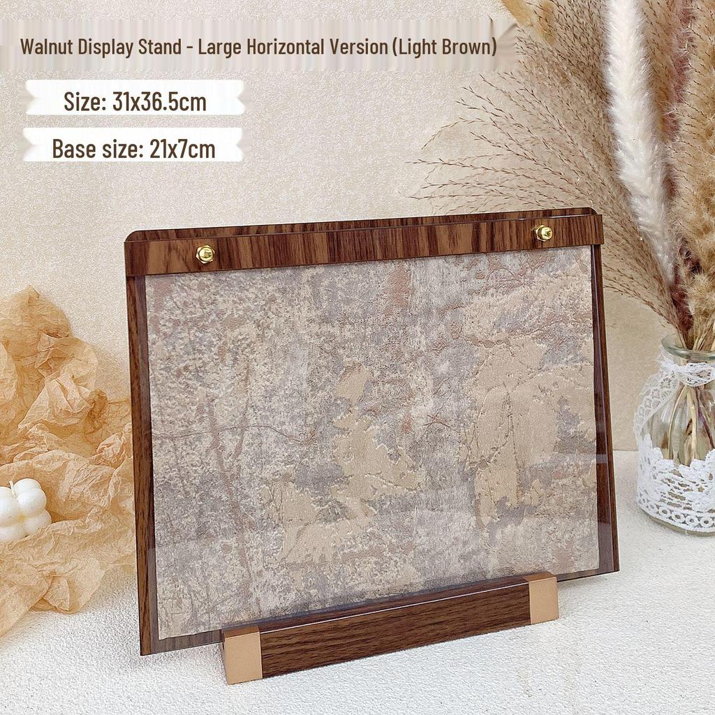 Walnut Wood Manicure Display Stand with Solid Base