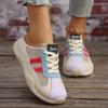 Fashion Ladies Shoes 2025 Hot Sale Closed Toe Women's Slippers New Front Lace-up Fashion Color Matching Light Comfortable Casual Shoes