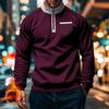 Herbst/Winter Stehkragen Pullover Halbreißverschluss Herren Sport Thermo Fleecegefüttertes Sweatshirt