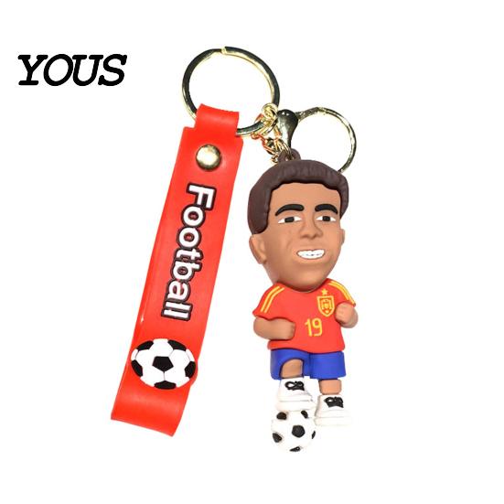 Keychain Charm Pendant, Football Star Figure Key Holder with Exquisite Craftsmanship Lanyard, Bag Pendant for Backpacks Handbags Cars Wallets