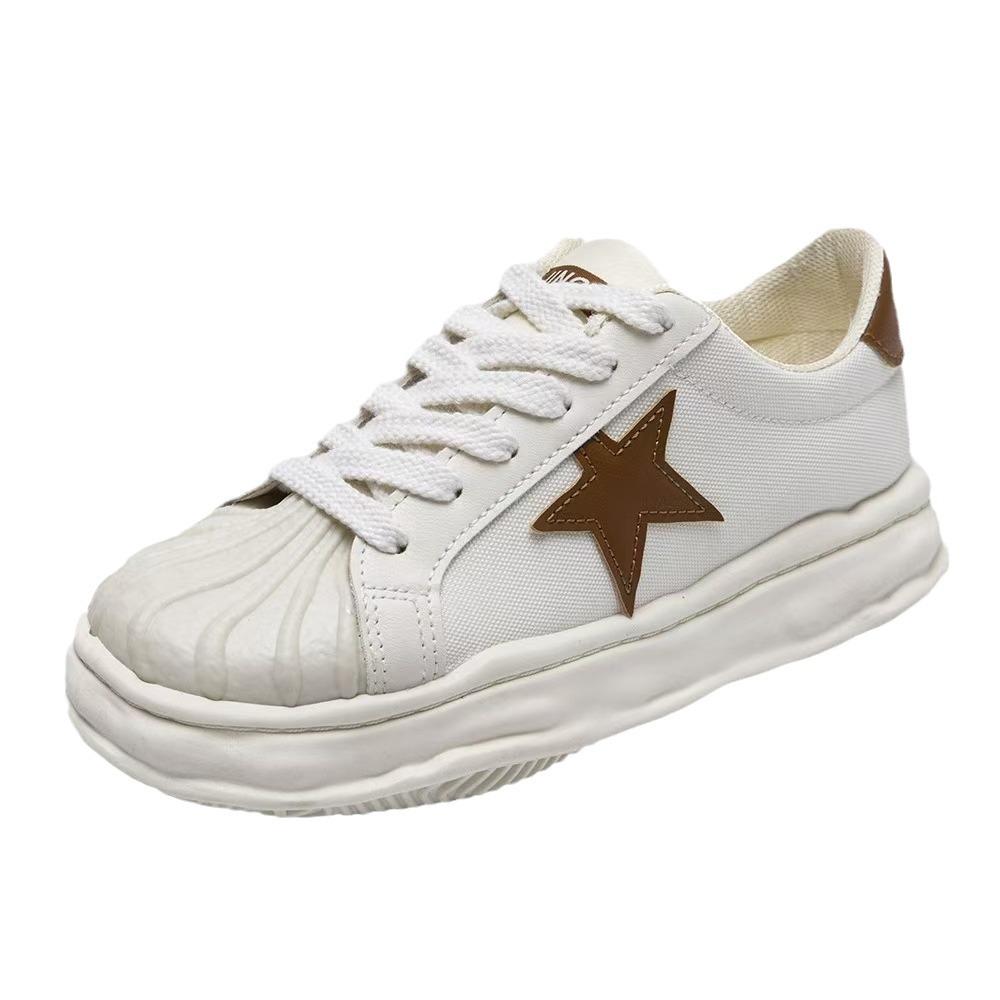 New Star Thick Sole Women's Board Shoes Women's Spring and Autumn Trendy New Dissolved Shell Toe Canvas Shoes Women