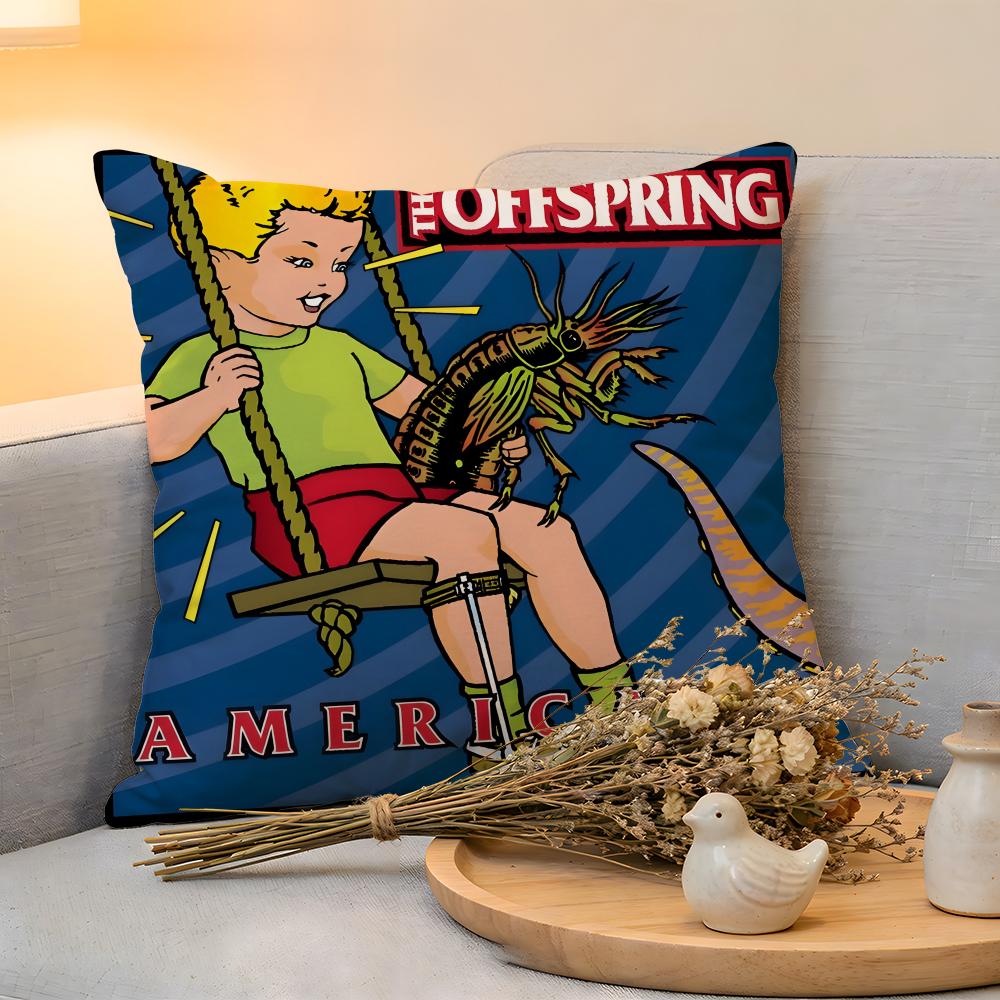 Cushion Cover  Linen  SkinFriendly Soft Decorative Case for Sofa Home Decor The Offspring Band Pillow Cover