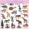 Realistic 24 Pieces Ancient Era Model Set With Prehistoric Animals And Static Figures