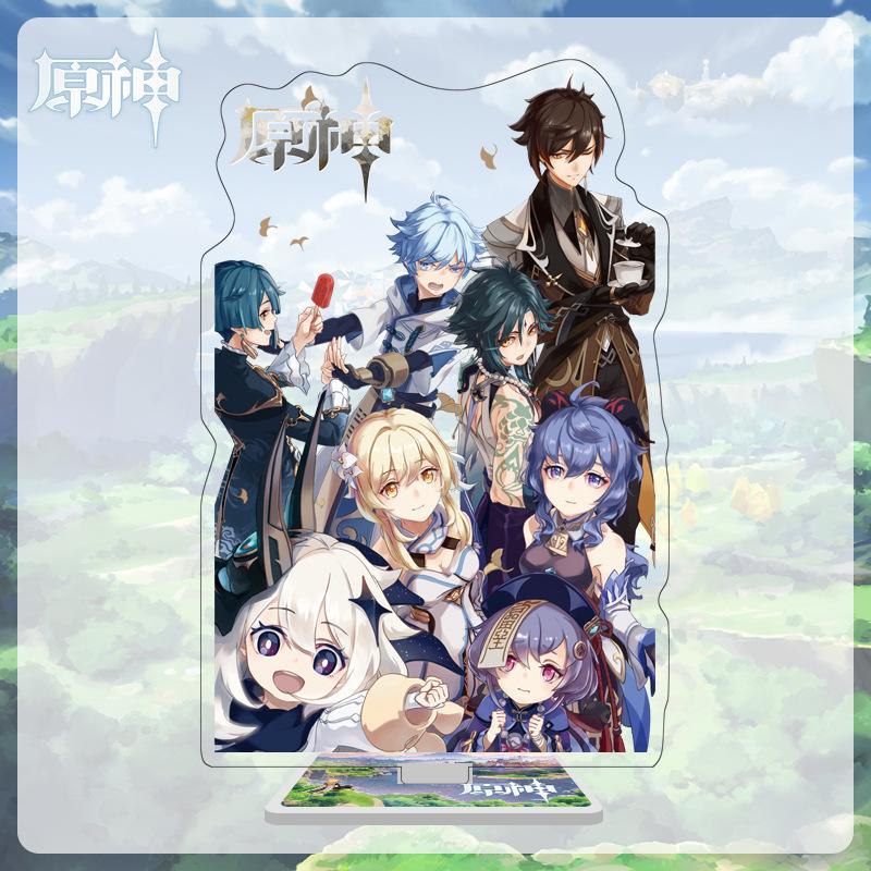 16cm Height Acrylic Large Stand-up Display Featuring Characters From Mondstadt and Liyue In Genshin