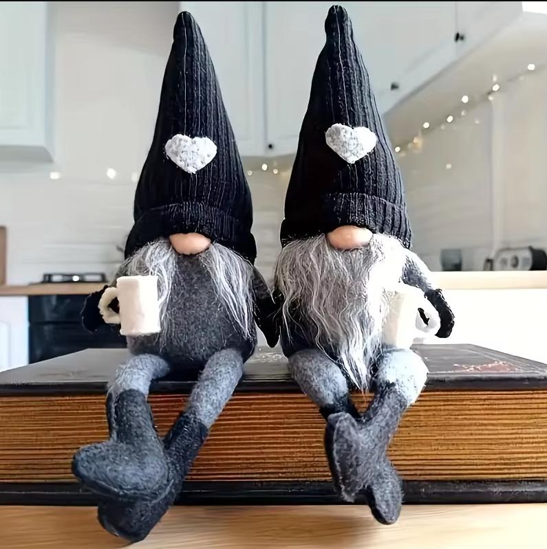 Hand Knitted Faceless Coffee Gnome Plush Doll Rustic Kitchen Coffee Bar Decor Christmas Gift for Coffee Lovers