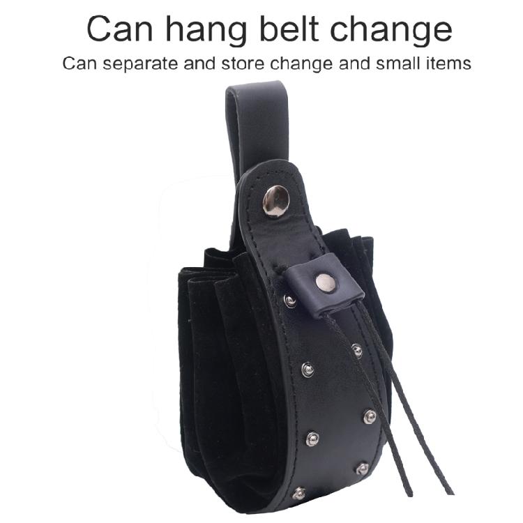 Medieval Leather Waist Pack for Women Men, Leather Rivet Waist Pouches Medieval Waist Coin Bag for Cosplay Party