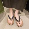 Large size flip-flops women's summer wear new flat-bottomed beach toe slippers soft-bottomed casual sandals