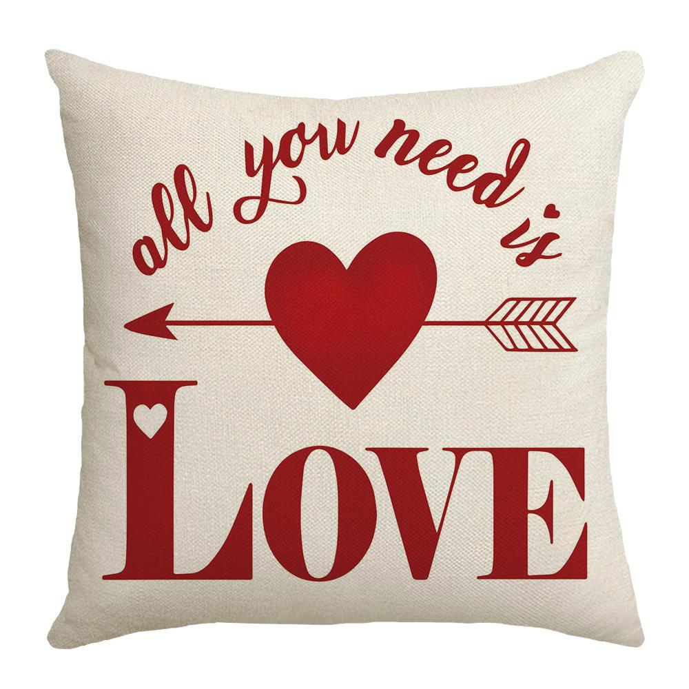 

Льняная Вечеринка Дом Диван Подушка Наволочка День Святого Валентина Креативная Романтическая Декорация для Свидания Подушка 45 * 45Cm (without pillow core)