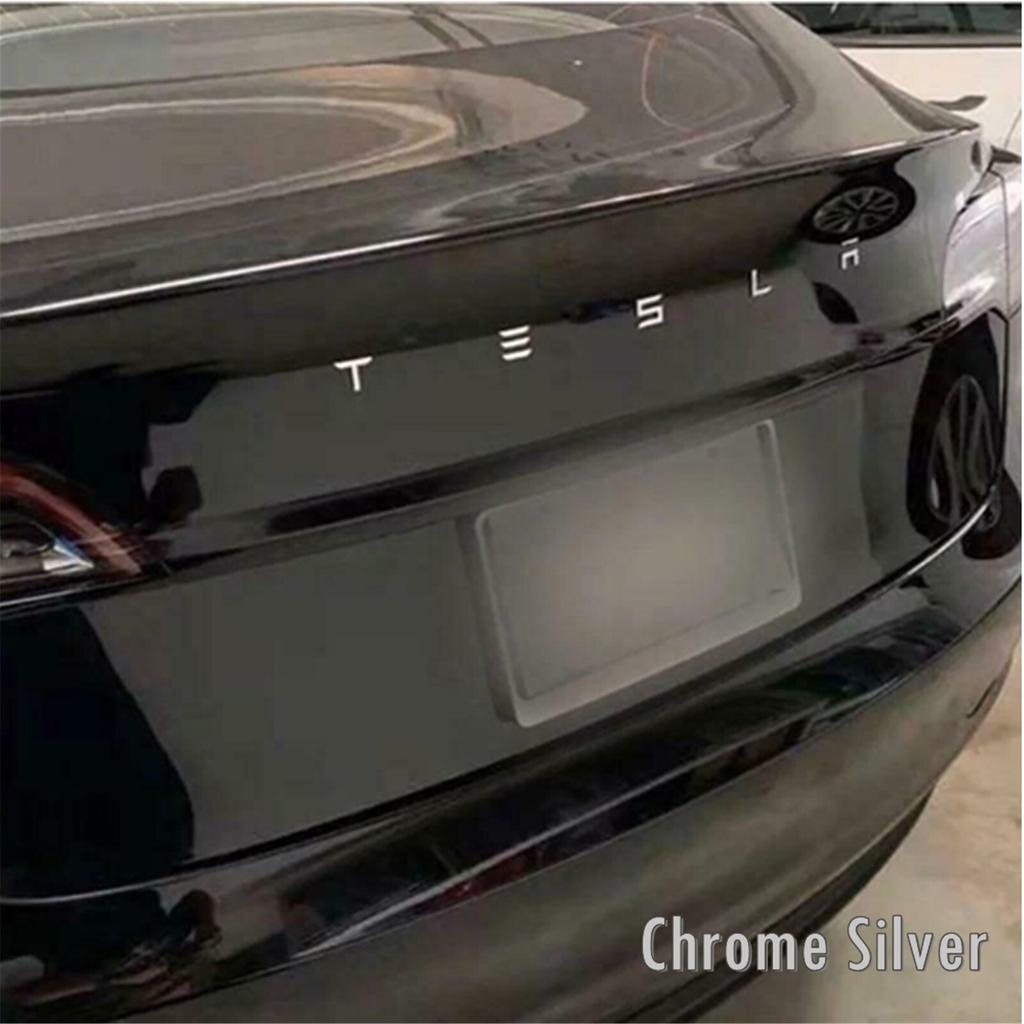 jcrwk9 1pcs 3D ABS Logo Tesla Emblem Letters Car Trunk Badge Rear Letter Label Electroplated For MODEL 3 MODEL S X Modified accessories