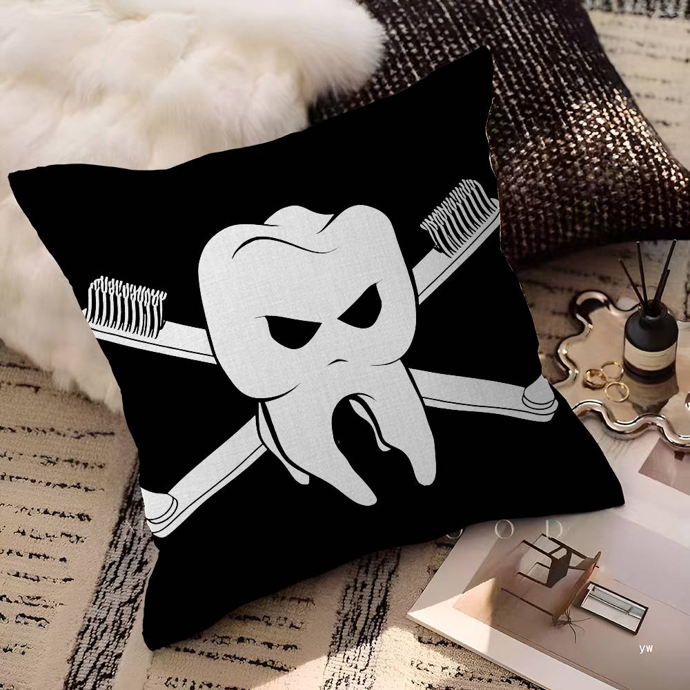 The Dentist Tooth Pillow Cushion Cover Pillowcase Living Room Sofa Home Decor Customized