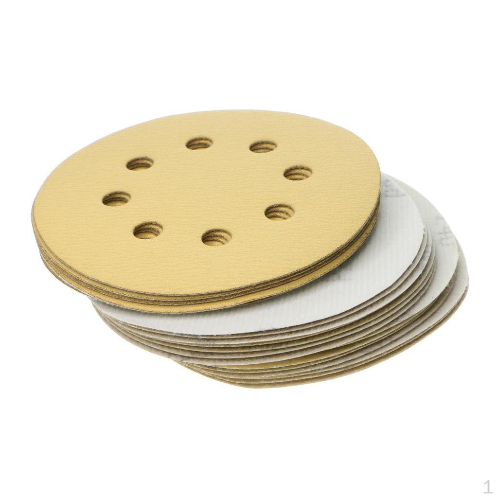 20x 5'' 8 Hole 40/80/100/120/180/240/320/400/600 Grit Sand Disc Paper Sandpaper Sheet Sander Hook