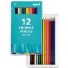Tombow Colored 12 Colors Slim Soft for Elementary School Students Barrel for Easy Light Blue Pencils, (Lightweight, Case), (Hexagonal Grip), Ippo!