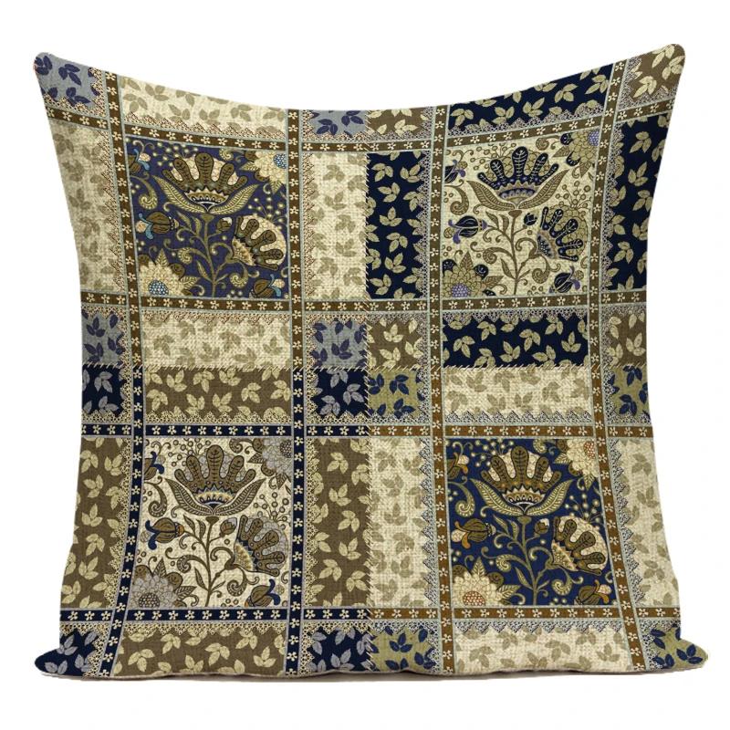 Polyester Boho Geometric Mandala Flowers Decorative Pillows Sofa Home Bedroom Cushion Cover Pillowcase