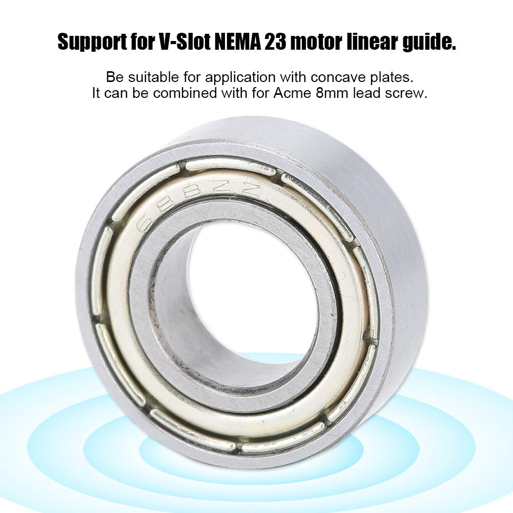 10PCs 3D Printer Silver Metal Accessories for V-Slot NEMA23 Motor Precision Ball Bearing 688zz