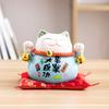 4.5 inch Maneki Neko Porcelain Lucky Cat Home Decor Ornaments Fortune Cat Money Box Fengshui Craft 6 Colors