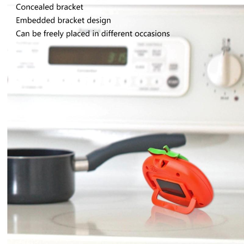 Digital Kitchen Timer with Magnetic Attachment Large Display Timer Tomato Shaped Timer for Cooking Exercise and Study