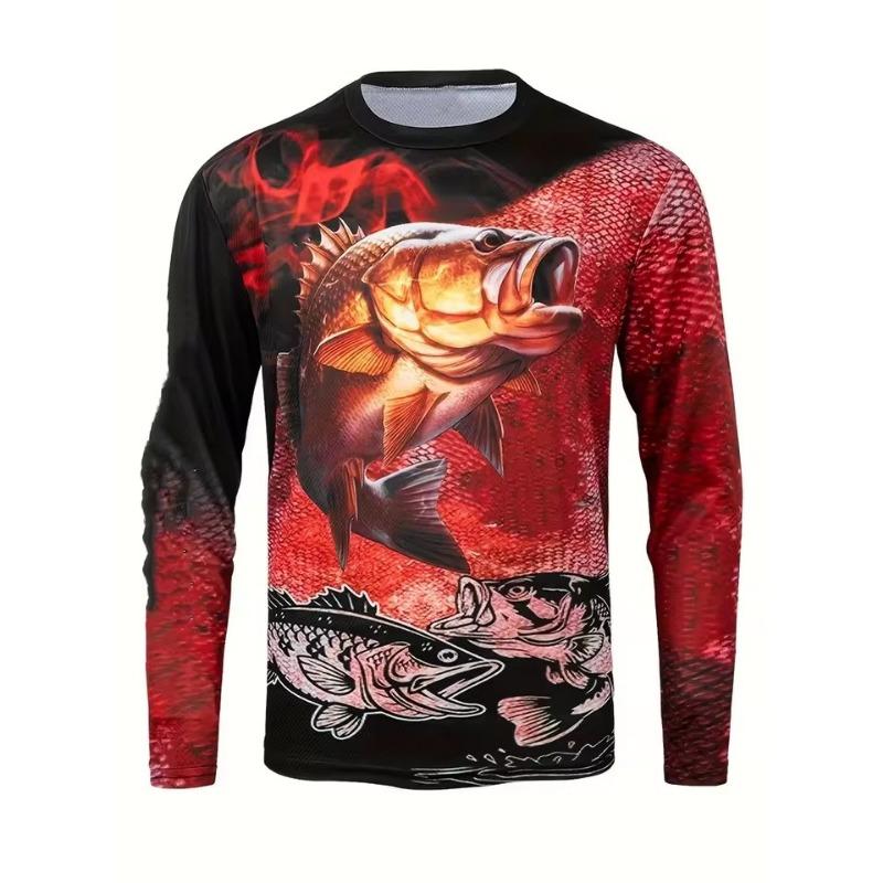 

Мужская футболка с длинным рукавом, повседневная, для рыбалки, с 3D принтом рыбы, круглым вырезом, градиентная, для активного отдыха, рыбалки, мужская футболка, топы 5XL