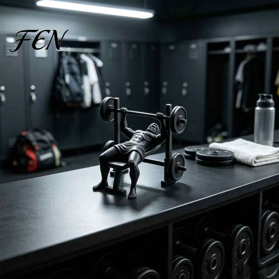 Personalized Fitness Lover Gifts 3D Printed Man Figurine, Barbell Statue for Gym Decor, Muscular Bodybuilding Figurine Desktop Ornament, Compact
