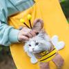 Cute Cartoon Bee Rabbit Dinosaur Canvas Pet Tote Bag Breathable Window Design Shoulder Carrier Bag for Small Cats Puppies Outdoor Walking Travel