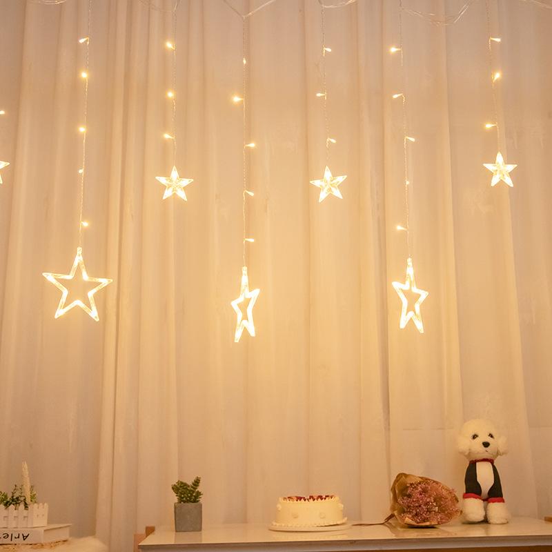Solar and USB Styles LED Christmas Curtain String Lights, Star Moon Wish Ball Decor Lights, Warm White Ambient Icicle Lights, Multiple Styles