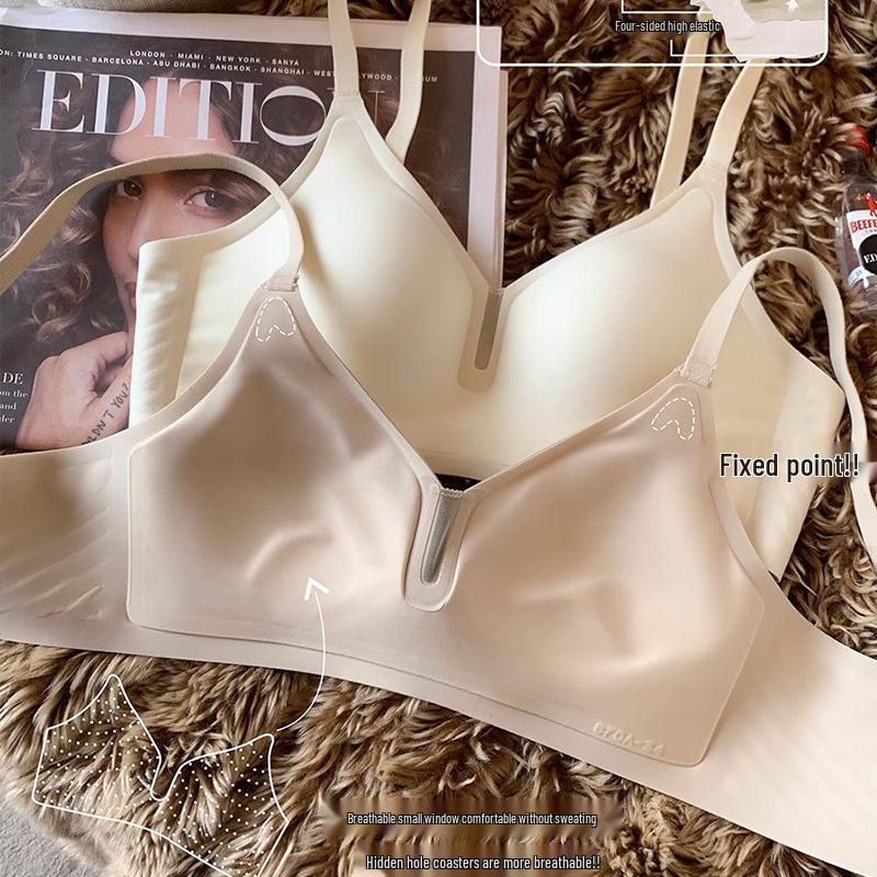 Summer Breathable Seamless Soft Support Bra - Wire-Free, Sweat-Absorbing, Anti-Sag, Small Chest Enhancement for Women