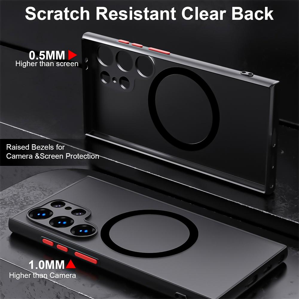 Shockproof Armor Matte Case For Samsung S26 Ultra S25 Plus S23 S22 S21 S20 S24 FE Note 20 Ultra For Magsafe Magnetic Phone Case