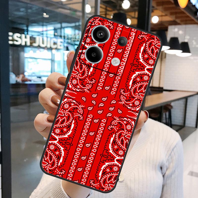 Red Bandana Paisley Case For Xiaomi Redmi Note 15 Pro Plus 10 11 12 13 14 Pro Redmi 15 15C 10C 12C 13C 14C Cover