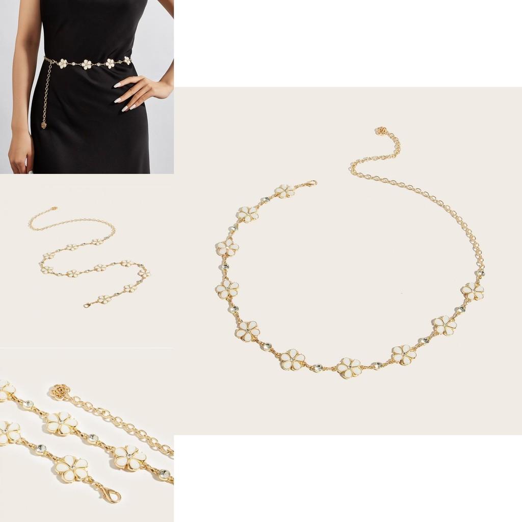 Premium Metal Floral Waist Belt With Clasp Closure For Summer Dress Styling