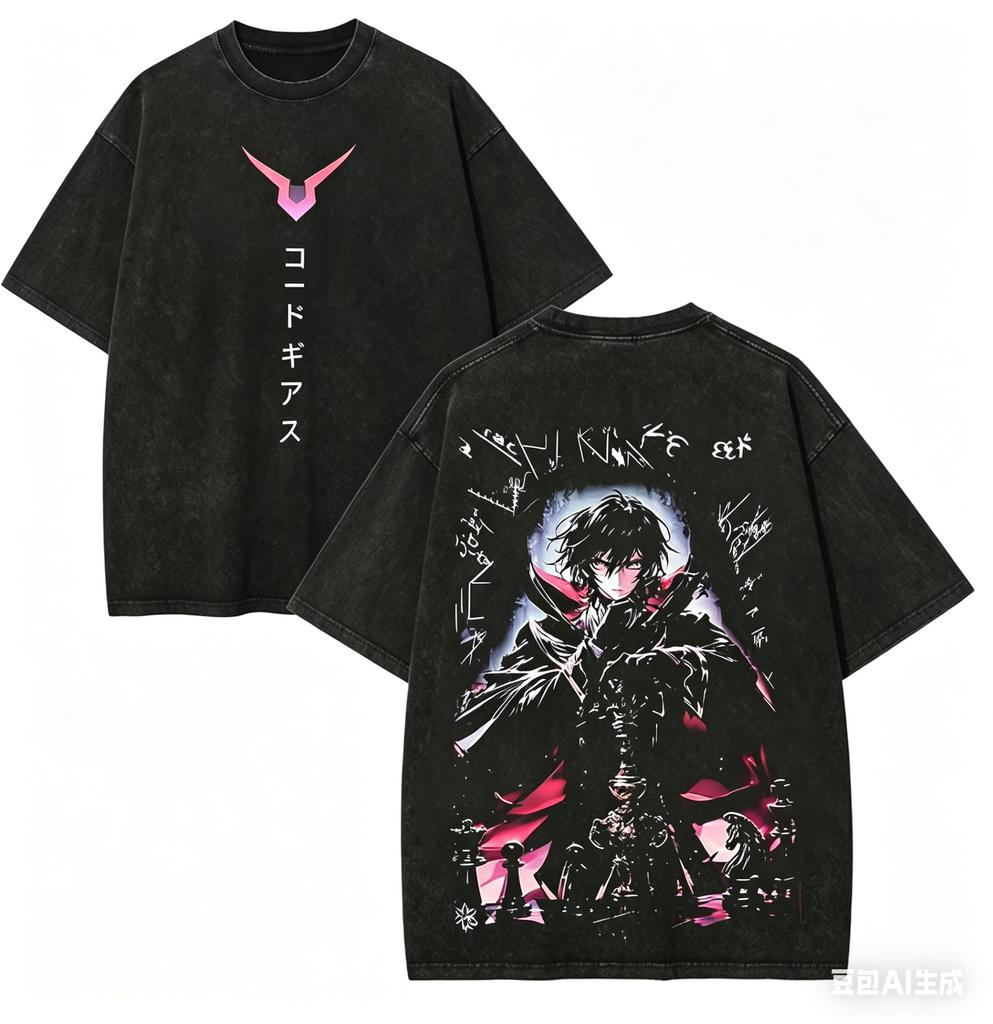 Code Geass Anime Lover Washed Tshirt Year Round Clothing High Quality Personality Clothes Plus Size Unisex Gift High Quality