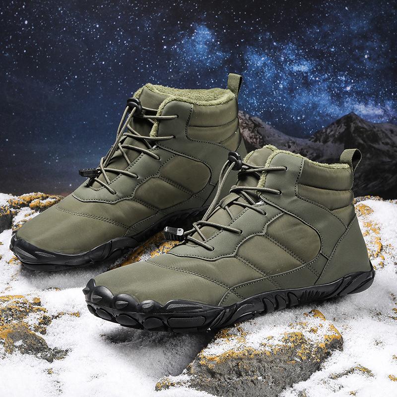 Outdoor five-finger snow boots autumn and winter male and female couples waterproof cotton shoes piled thickened mountaineering cotton boots