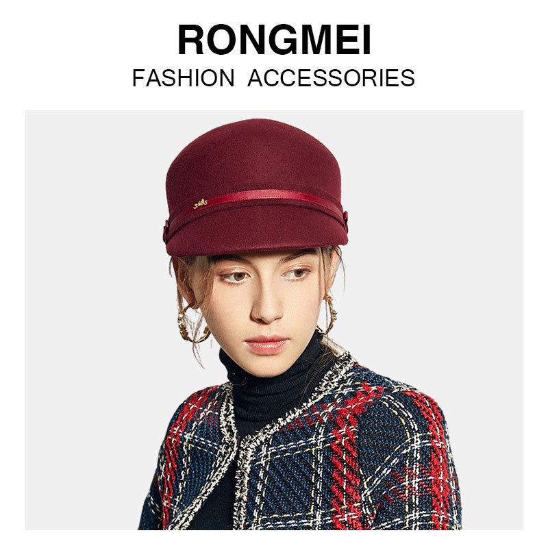 Rongmei spot European and American, autumn and winter Bere top hat, equestrian hat, woolen hat, peaked cap
