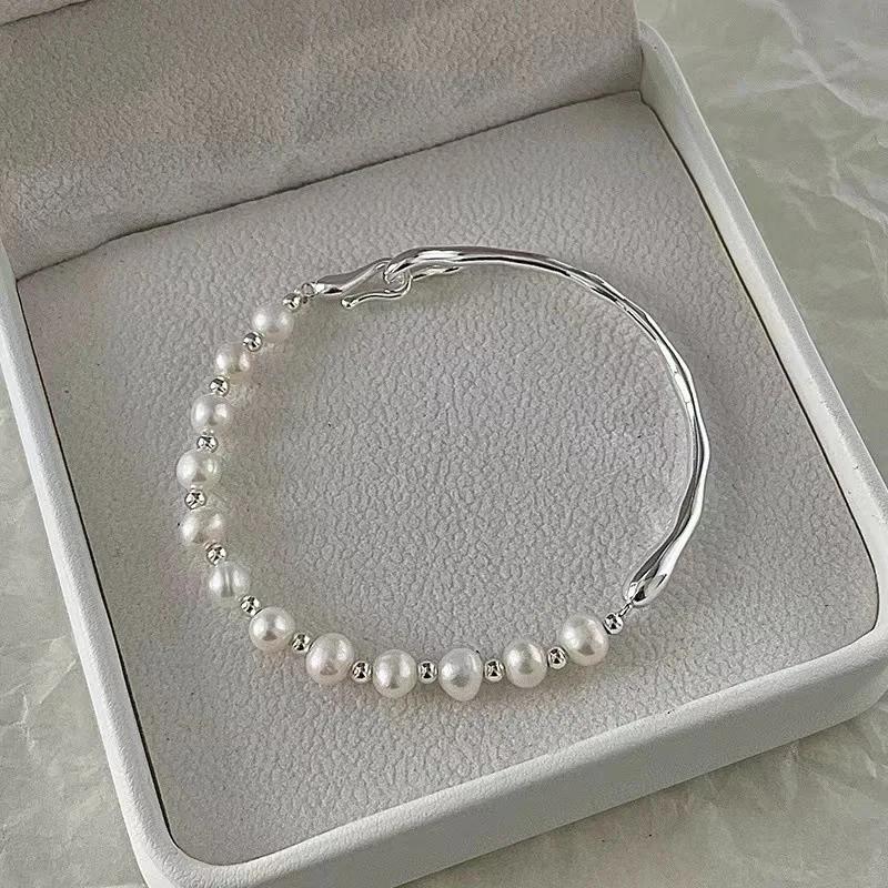 925 Silber Armband Teilweise Perlen Knoten Armbänder für Damen Mode Luxus Design Perlen Charm Armband Party Schmuck
