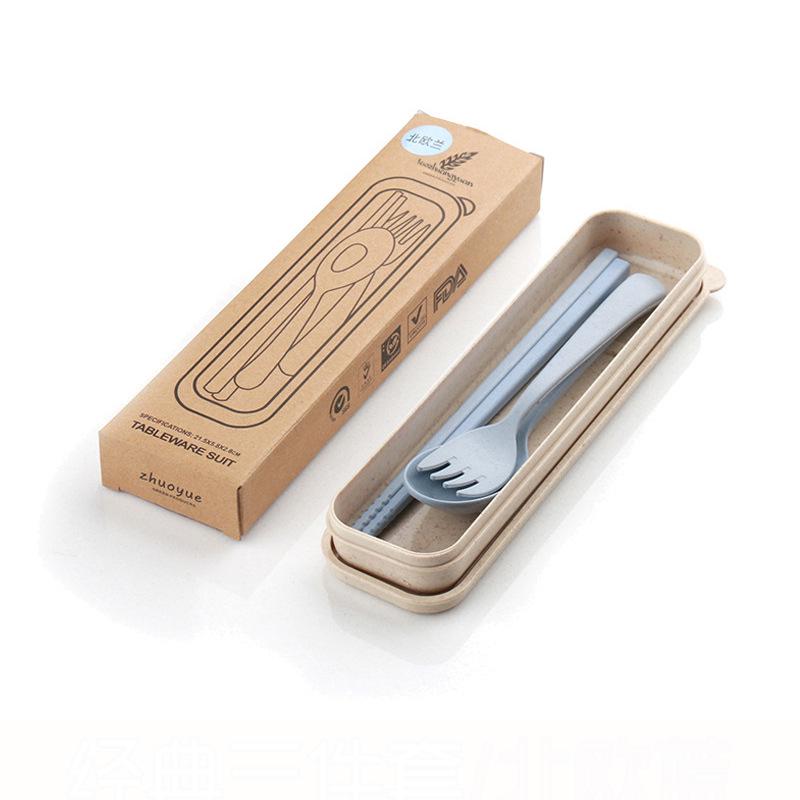 Eco-Friendly Wheat Straw Tableware Set: Portable Fork, Spoon, Chopsticks (3-Piece) + Cup, Bowl, Plate (6-Piece) - Ideal Promotional Gift