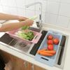 Adjustable Dish Drainer Sink Drain Basket Washing Vegetable Fruit Plastic Drying Rack Kitchen Accessories Storage Organizer Tool