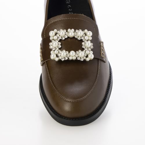 Carino Women's Khaki Loafers, Size 23.0 Cm, CAST42012