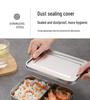 304 Stainless Steel Bento Lunch Box with Lid - Food Grade for Students and Office Workers