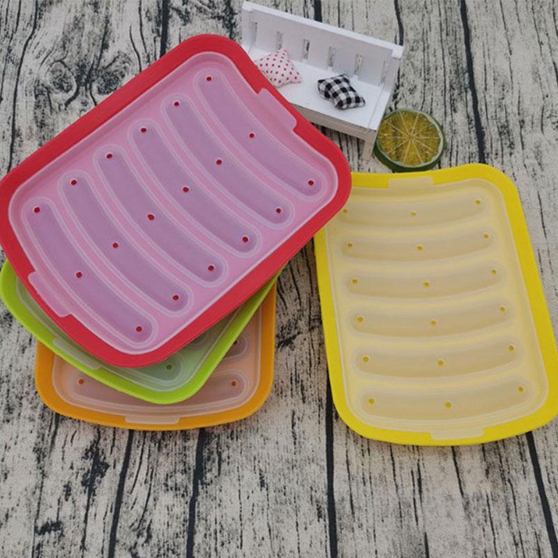 6 Cavity Silicone Sausage Mold Homemade Ham Dog Baking Egg Food Mould