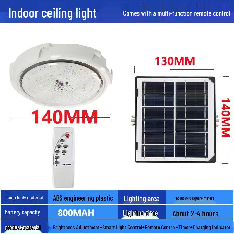 LED Solar Ceiling Light for Bedrooms, Living Rooms, Indoor and Courtyard Spaces - One-to-Two/Three/Four/Five/Seven Light Options