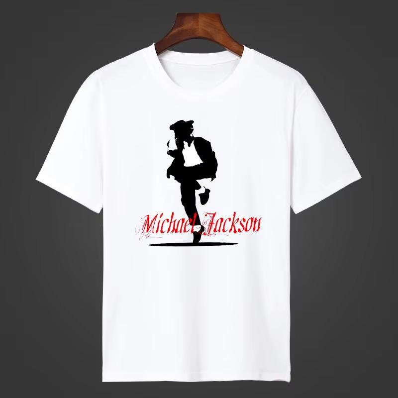 Michael Jackson Short Sleeved Unisex Women Tshirt MJ Fan Casual Wear Couple Outfit Adults Cotton T Shirt