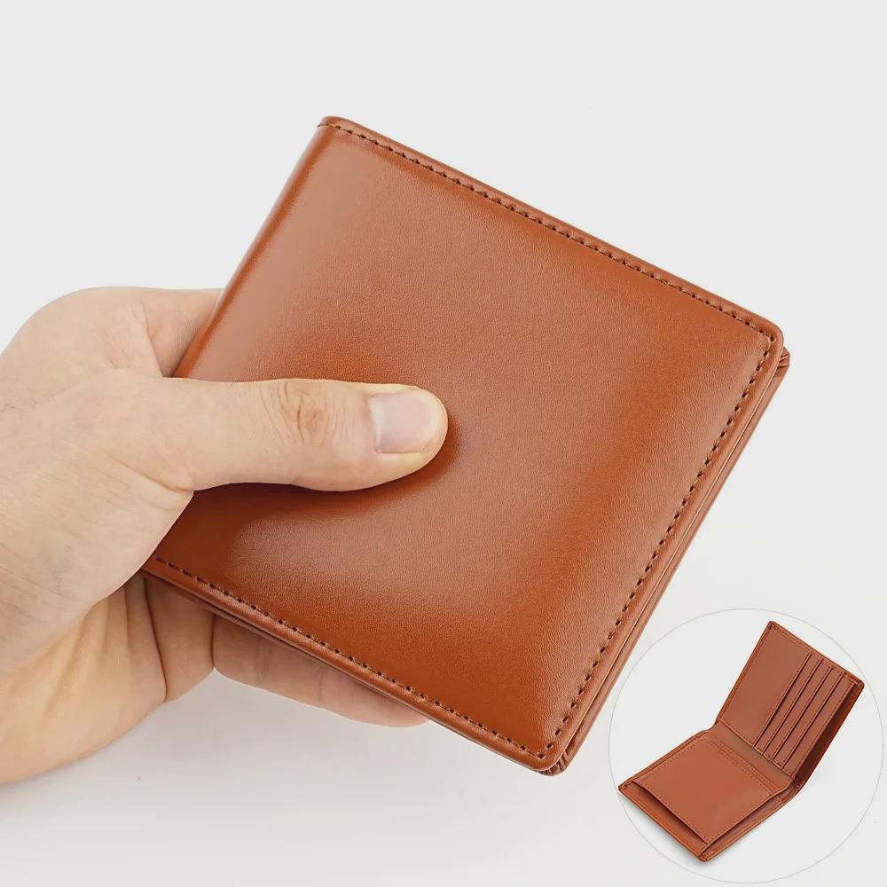 Japonská kožená pánská krátká peněženka na přehýbání s mincovní kapsou